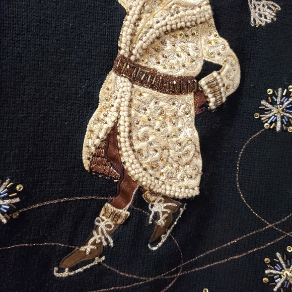 Talbots - Skating Santa - Christmas Sweater - Petite S - Picture 4 of 10